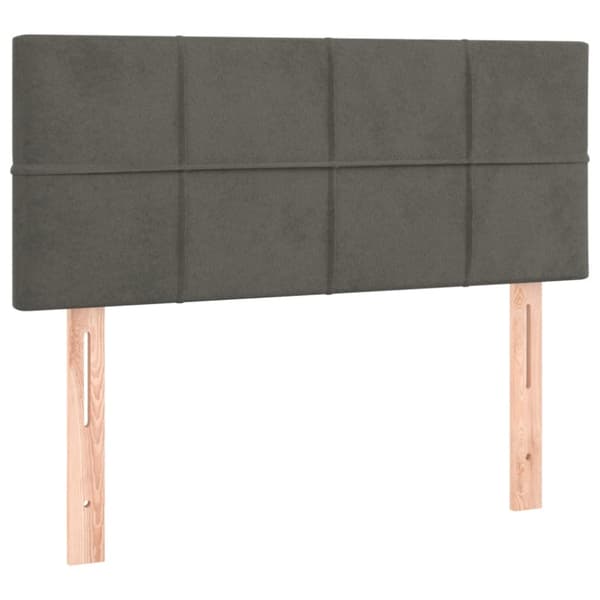 Sänggavel LED mörkgrå 90x5x78/88 cm sammet
