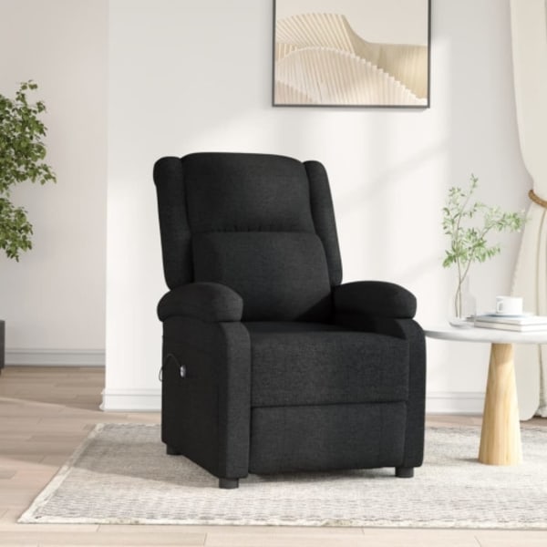 Elektrisk reclinerfåtölj svart tyg