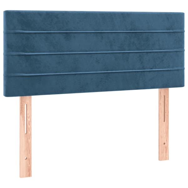 Ramsäng med madrass mörkblå 80x200 cm sammet