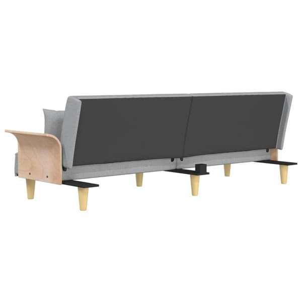 Bäddsoffa med armstöd ljusgrå tyg