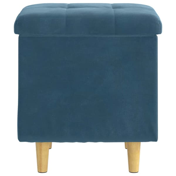 Ottoman med förvaring Blå 40 x 40 x 45 cm Sammet