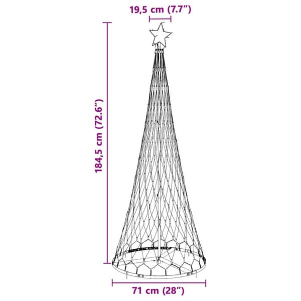 LED Julgran Kall Vit 184,5 cm Metall