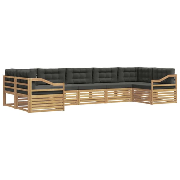 Utomhussoffset med kudde 7 pcs Vit och antracit Polyester