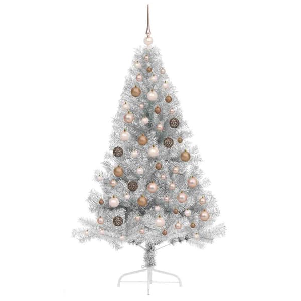 Konstgjord Förbelyst Julgran Silver 180 cm PET