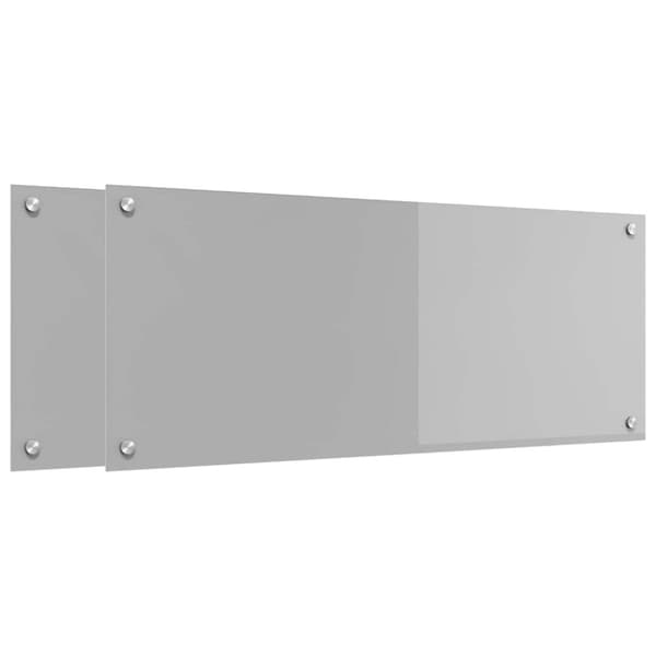 Köksskydd 2 pcs Ljusgrå 100 x 40 cm härdat glas