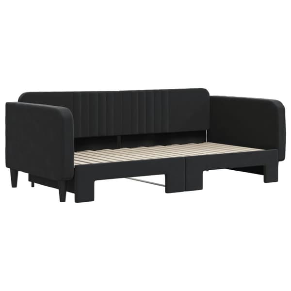 Dagbädd utdragbar svart 90x190 cm sammet