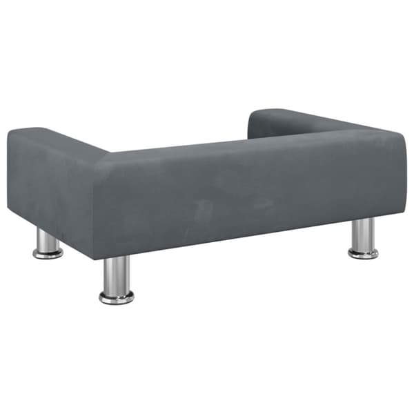 Hundbädd mörkgrå 70x45x26,5 cm sammet
