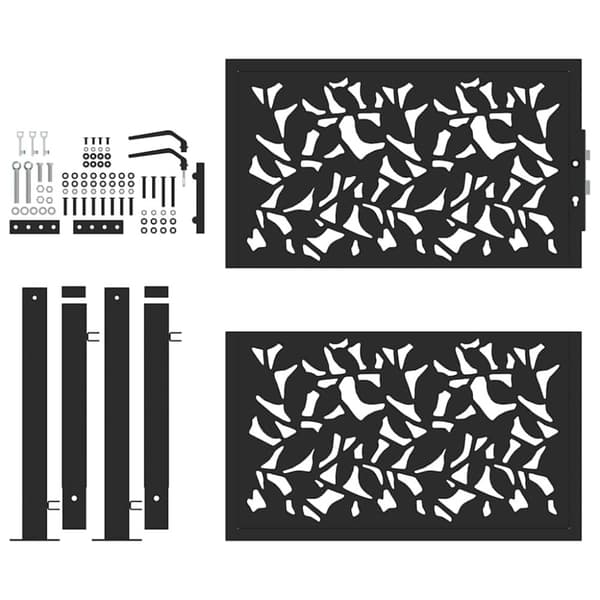 Trädgårdsgrind svart 100x100 cm stålbladsdesign