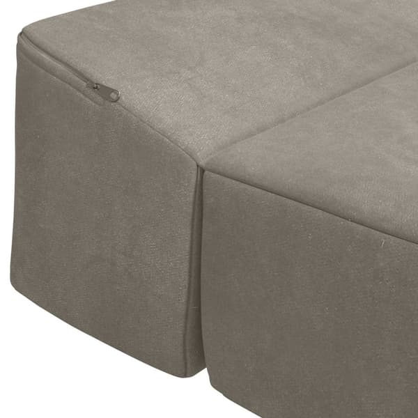 Fällbar Soffbed Ljusgrå 200 x 70 x 15 cm Sammet