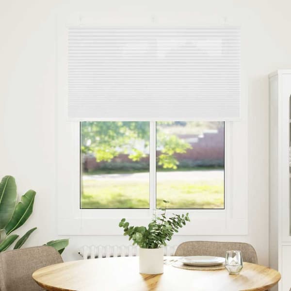Plisserad persienn vit 105x150 cm tyg bredd 104,4cm polyester