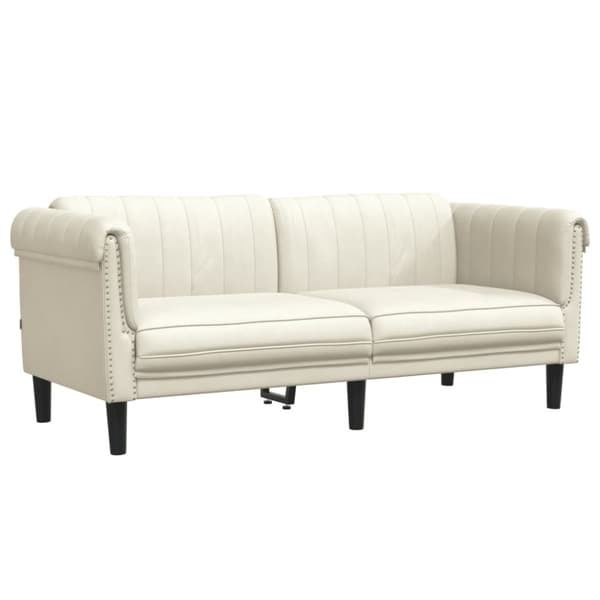 Soffa 2-sits gräddvit sammet