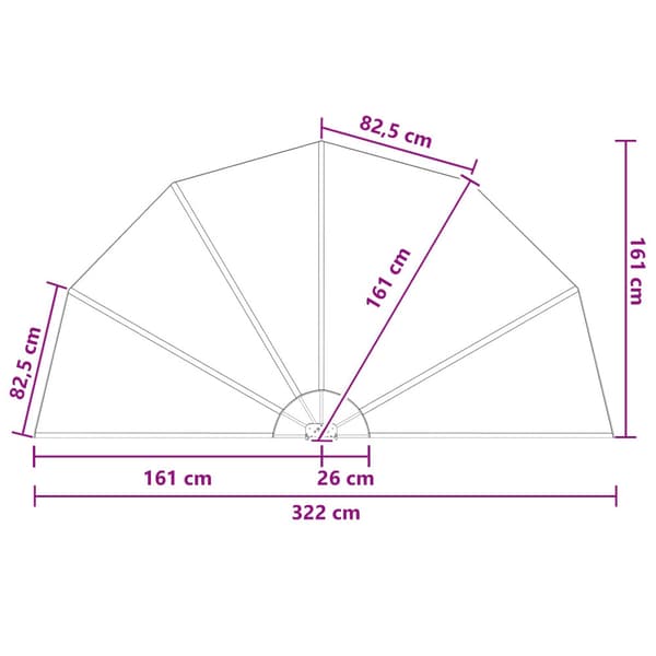 Balkongskärm Ø 320 cm Polyester Brun