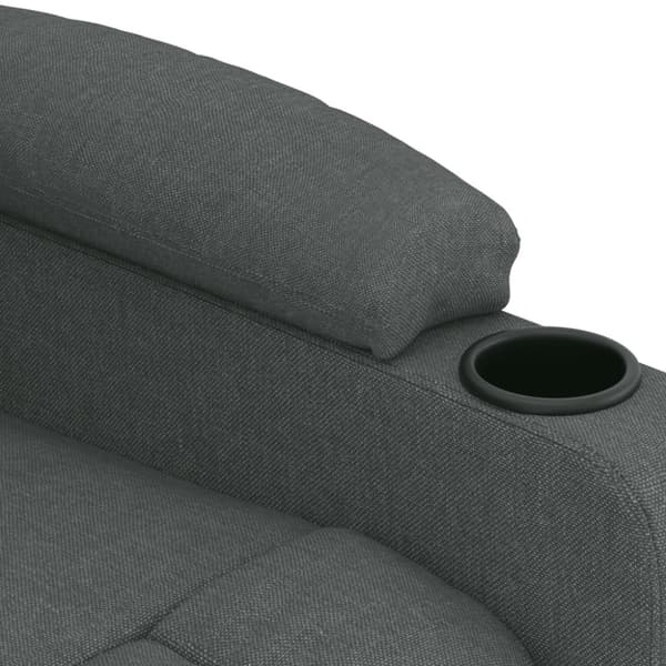 Elektrisk reclinerfåtölj mörkgrå tyg