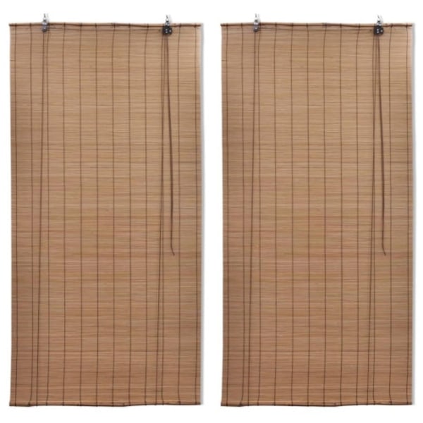 Rullgardin bambu 2 st 150 x 220 cm brun