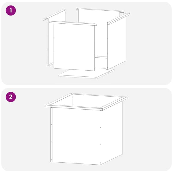 Odlingslåda med LED 2 st Silver 50 x 60 x 48 cm