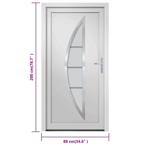Ytterdörr vit 88x200 cm PVC