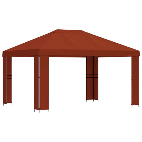 Paviljong 4 × 3 m Terracotta Polyester och Stål 190