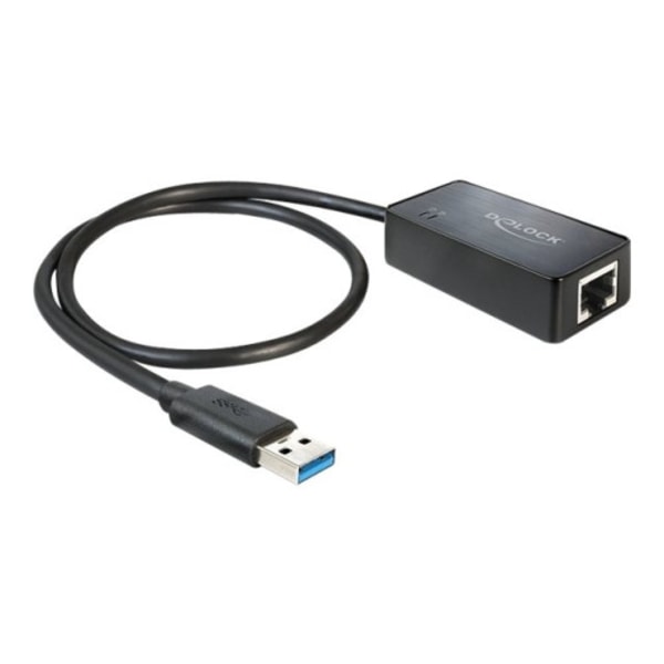 Delock Adapter USB 3.0 > Gigabit LAN 10/100/1000 Mb/s - nätverksadapter - USB 3.0 - Gigabit Ethernet Svart