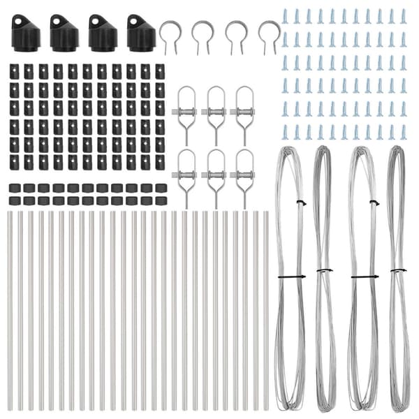 Stängselstolpe 26 pcs Grå 3,2 x 3,2 x 100 cm