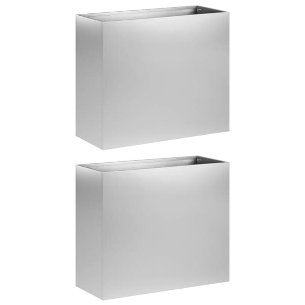 Trädgårdsplanterare 2 st Silver 50 x 20 x 40 cm