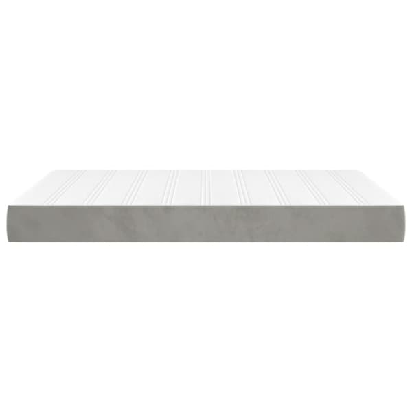 Pocketresårmadrass medium ljusgrå 137x190x20 cm sammet