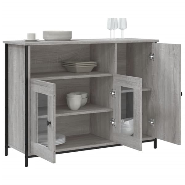 Skänk grå sonoma 100x35x75 cm konstruerat trä