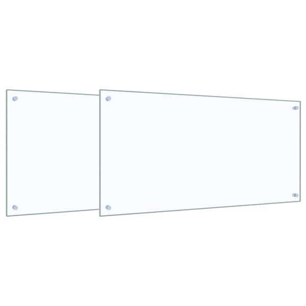 Köksskydd 2 pcs Transparent 100 x 50 cm härdat glas