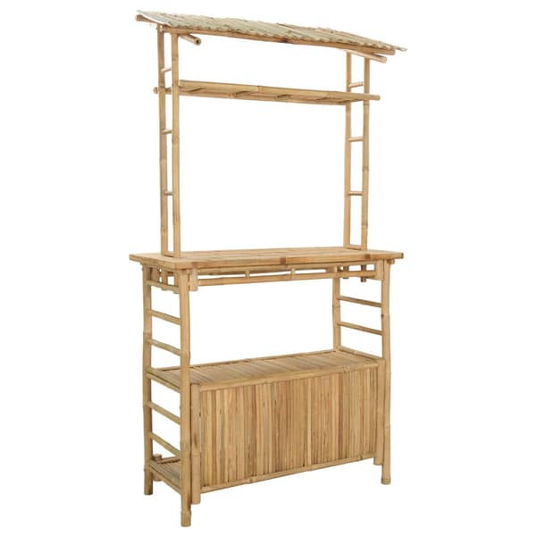Utebarbord och stolar 3 st Naturlig Bambu