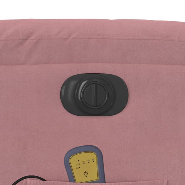 Elektrisk massagefåtölj rosa sammet