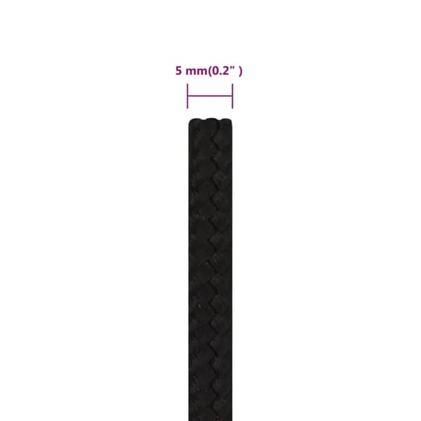 Rep svart 5 mm 50 m polyester