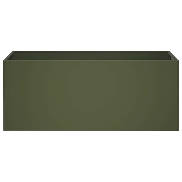 Trädgårdsplanterare 2 st Olivgrön 100 x 40 x 40 cm