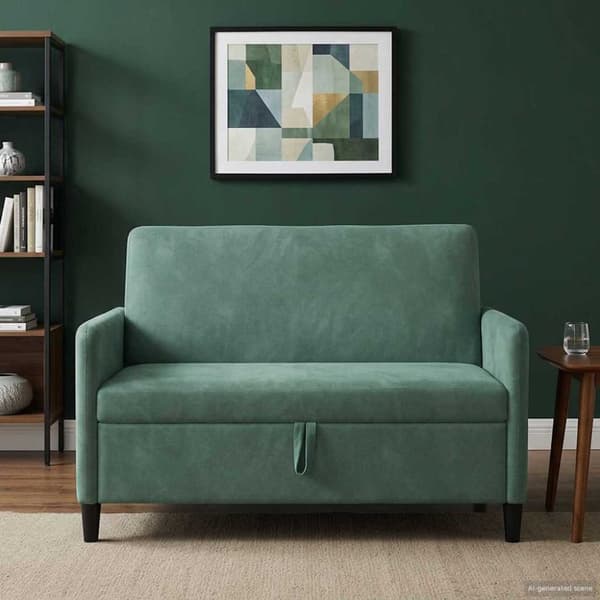 Soffa med förvaring Havgrön 122 x 78 x 87 cm Polyester
