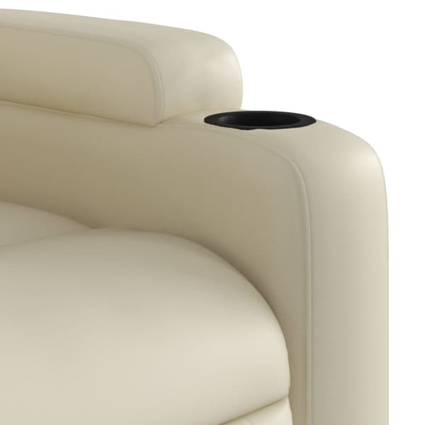 Reclinerfåtölj gräddvit konstläder