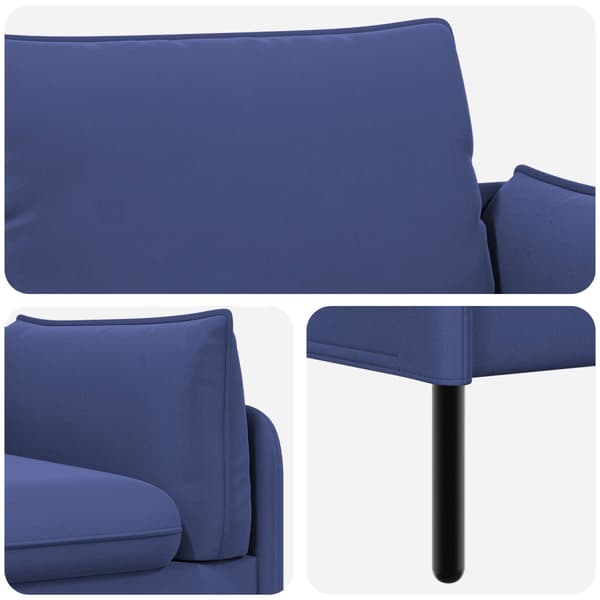 2-sits soffa 2-sits Polisblå 188 x 81 x 89 cm Sammet
