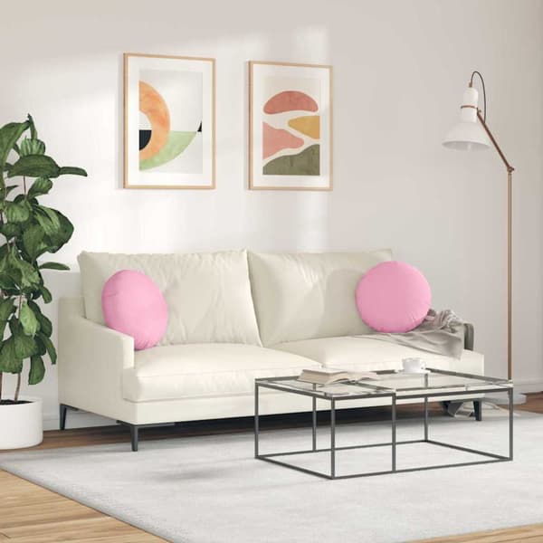 Sittkuddar 2 pcs Rosa Ø40 x 13 cm tyg