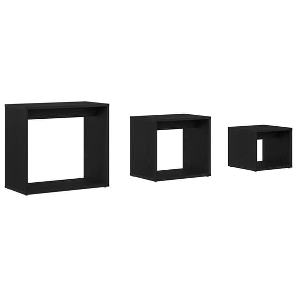 Nestingbord 3 pcs Svart Ek Konstruerat trä