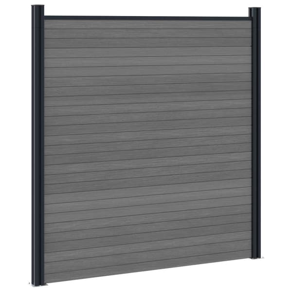 Stängselset 10 st 1657 x 186 cm WPC och aluminium Grå