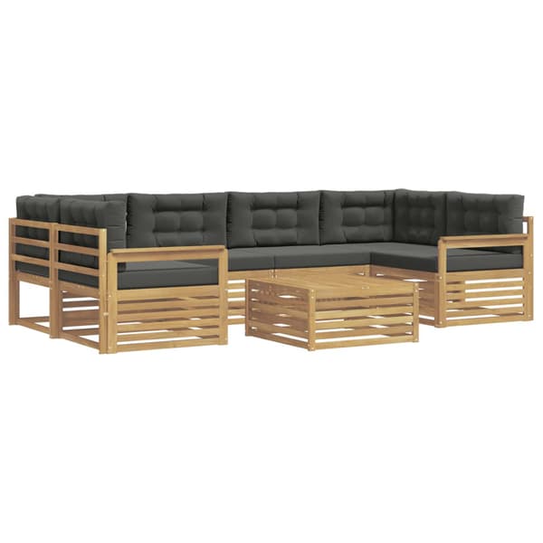 Utomhussoffset med kudde 7 pcs Vit och antracit Polyester