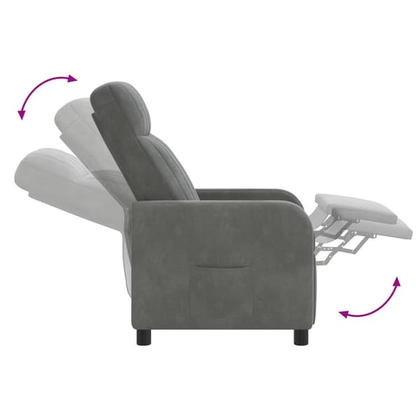 Recliner Mörkgrå Sammet (V)