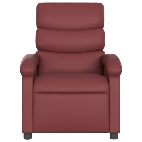 Elektrisk massagefåtölj vinröd konstläder