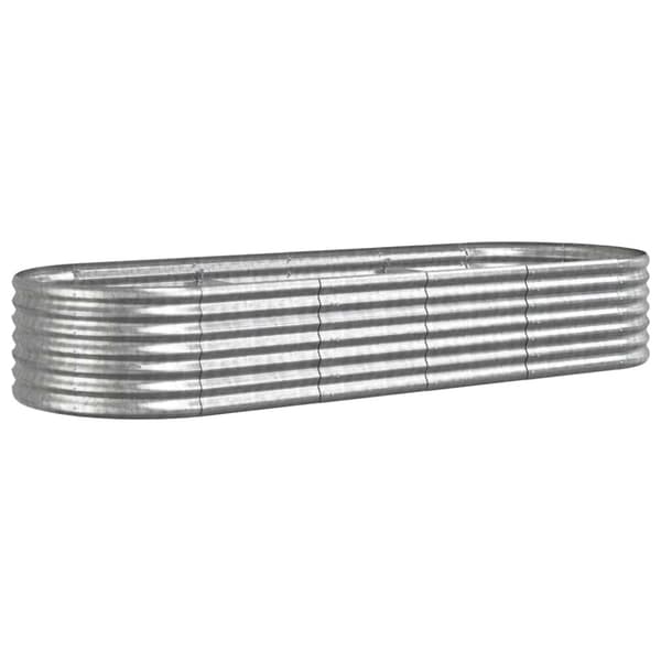 Odlingslåda galvaniserat stål 224x80x36 cm silver