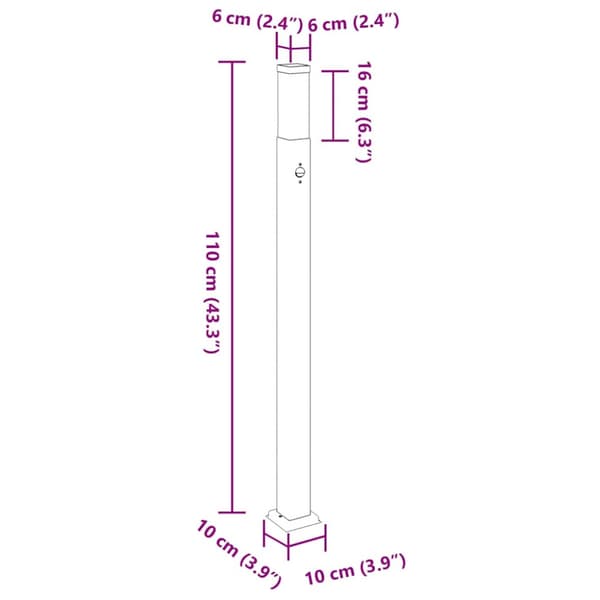 Pollare med sensor 3 st 110 cm rostfritt stål IP44