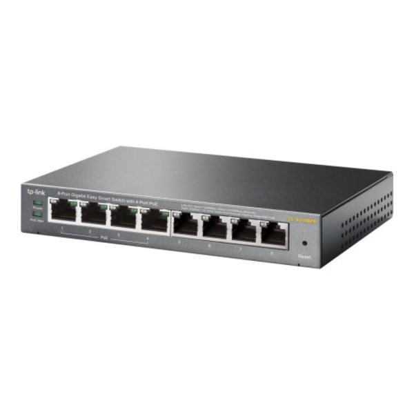 TP-Link Easy Smart TL-SG108PE - switch - 8 portar - smart Svart