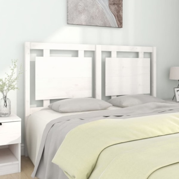 Sänggavel vit 145,5x4x100 cm massiv furu.