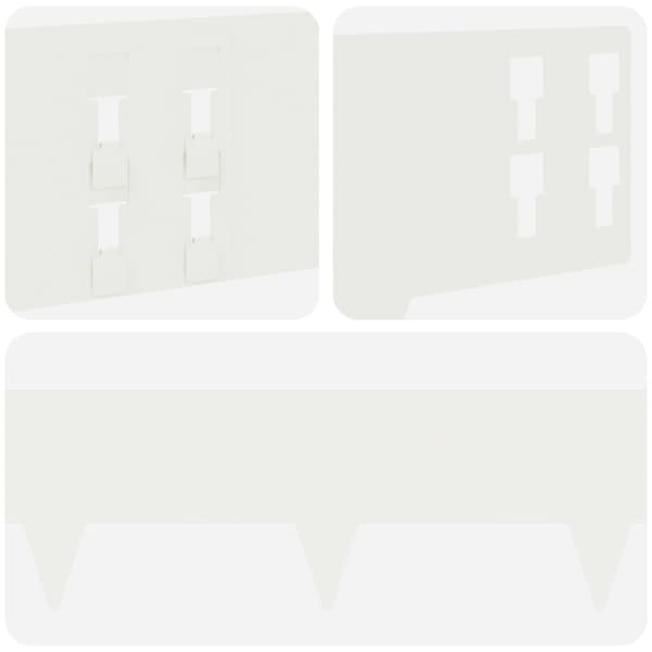 Kant för gräsmatta 20 pcs 100 x 15 cm Stål Vit