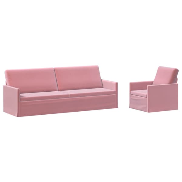 Soffset 2 st Rosa Sammet (V)