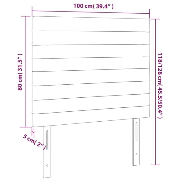 Sänggavel mörkblå 100x5x118/128 cm sammet