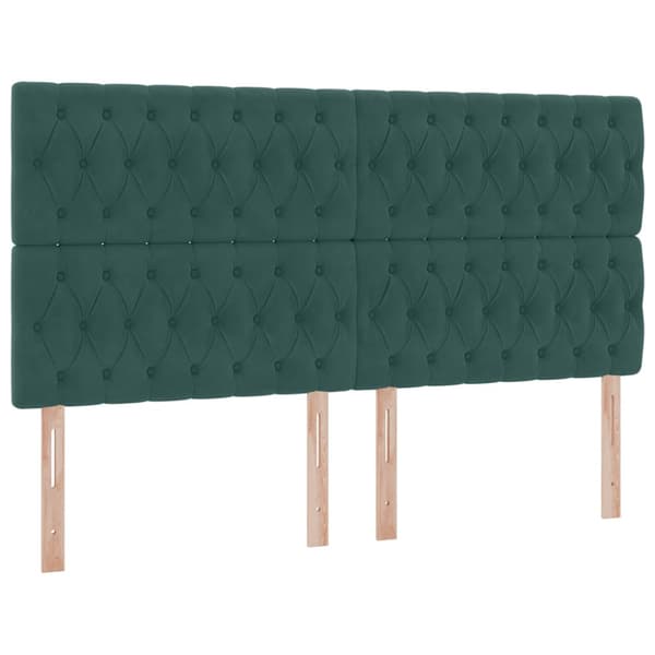 Förvaringssäng med LED med madrass Mörkgrön 160 x 200 cm Sammet