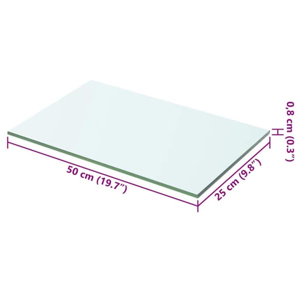 Hyllplan 2 st glas genomskinlig 50x25 cm