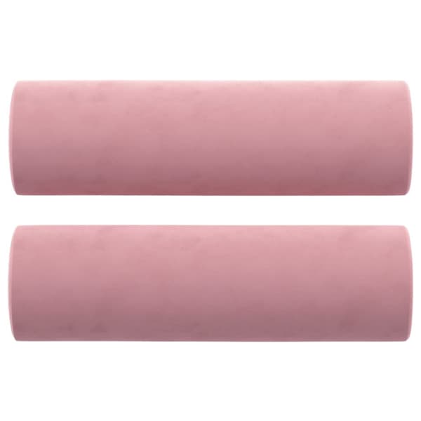 3-sitssoffa med prydnadskuddar rosa 180 cm sammet